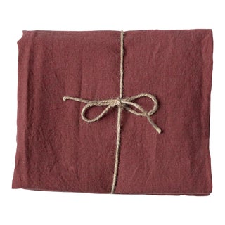 Contemporary Bordeaux Linen Tablecloth For Sale