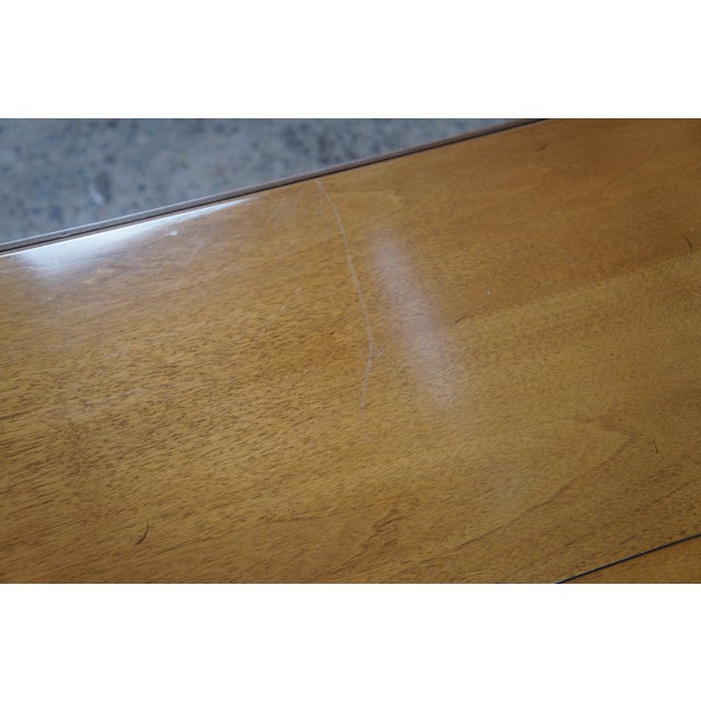 Drexel Meridian Mid Century Modern Walnut Drop Leaf Extendable Dining Table 95" For Sale - Image 12 of 13