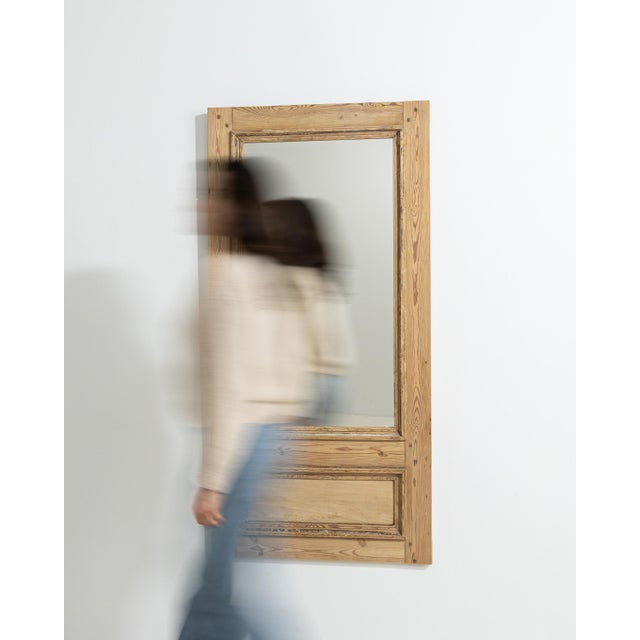 19th Century 19th Century French Painted Wood Trumeau Mirror For Sale - Image 5 of 8