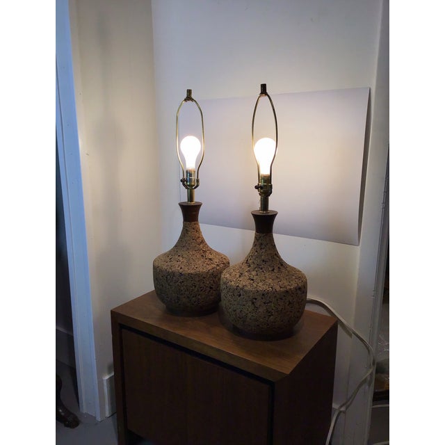 Mid-Century Modern Genie Bottle Cork Lamps, Pair, Circa 1965 For Sale - Image 10 of 10