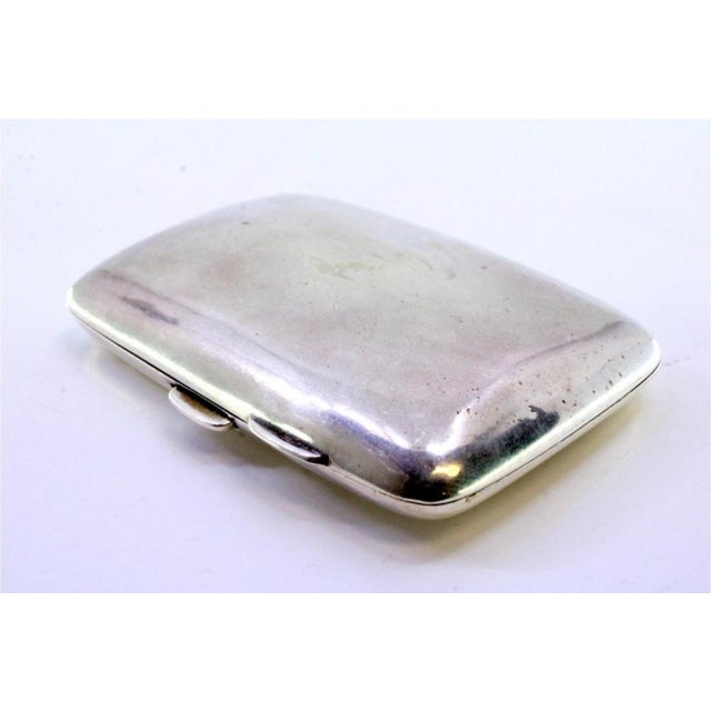 Metal Curved Silver Cigarette Case For Sale - Image 7 of 8