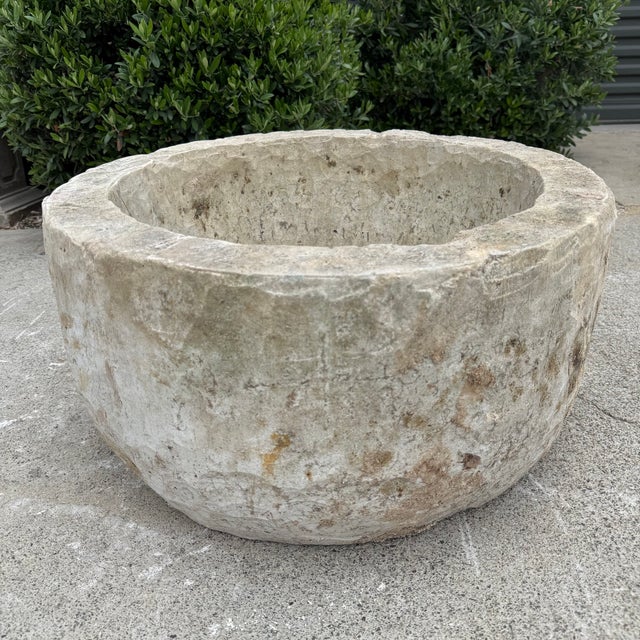 Antique Limestone Trough A one-of-a-kind hand-carved limestone trough naturally textured, lightly weathered finish....