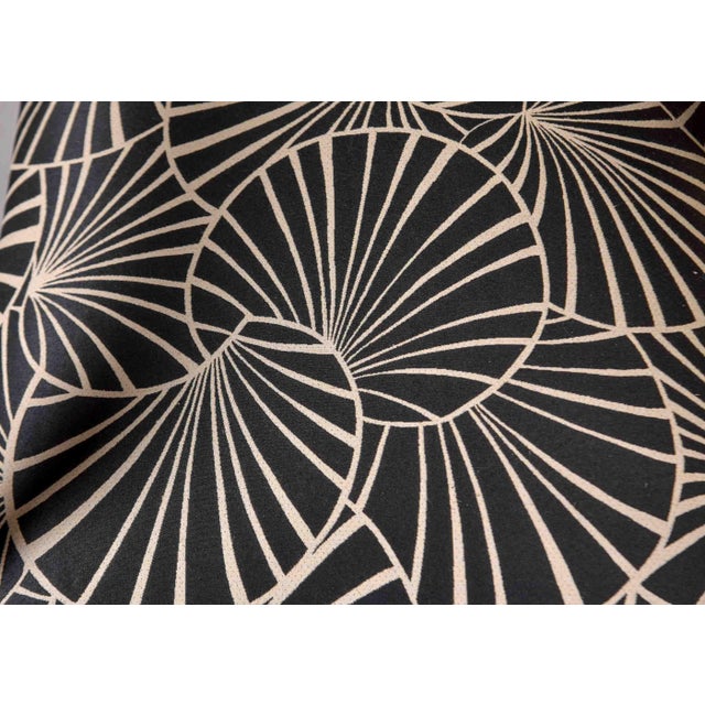 French Art Deco Birch Armchairs With Fan Motif Upholstery - Pair For Sale - Image 9 of 13