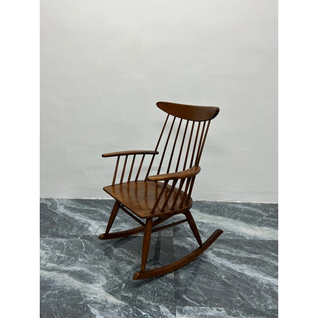 Wood Russel Wright Spindle Back Rocking Chair for Conant Ball For Sale - Image 7 of 13