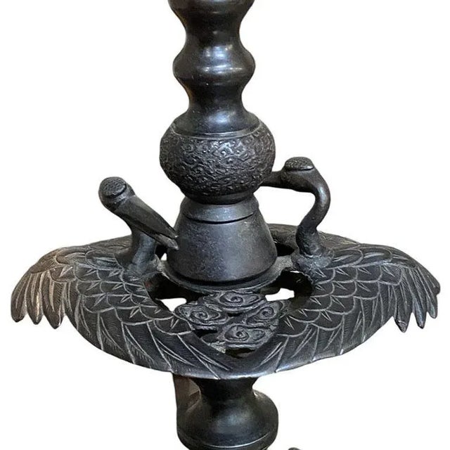 Mid-Century James Mont Style Bronze Chinese-Inspired Table Lamp For Sale - Image 10 of 12