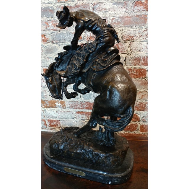 Fredric Remington "Rattlesnake" Signed Western Bronze Sculpture Chairish