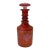 1950s French Cranberry Red Cut to Clear Glass Decanter Bottle With Stopper With Grape Detailing For Sale