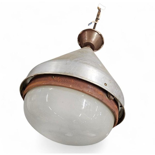 Metal Large Industrial Aluminum Hanging Lamp, 1970s For Sale - Image 7 of 14