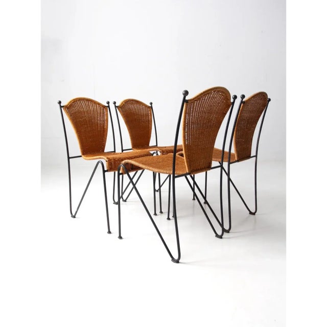 Mid-Century Modern Set of 4 Frederic Weinberg Style Side Chairs Ca 1960 For Sale - Image 3 of 12
