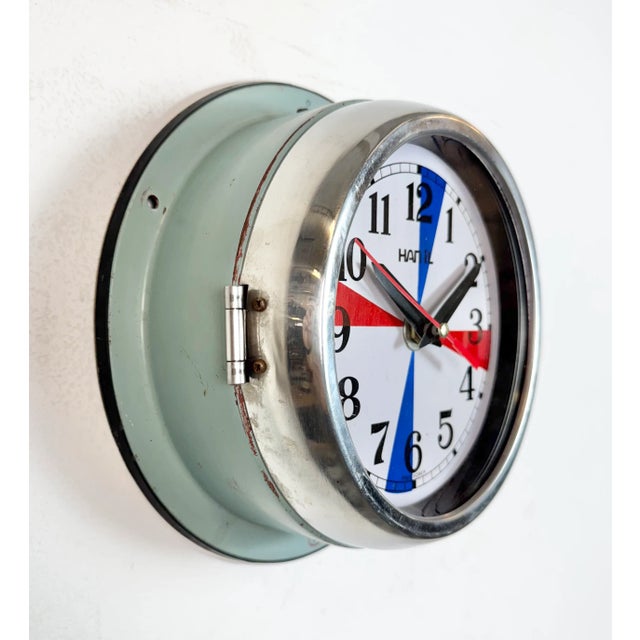 1980s Vintage Blue Navy Wall Clock from Hanil, 1980s For Sale - Image 5 of 18