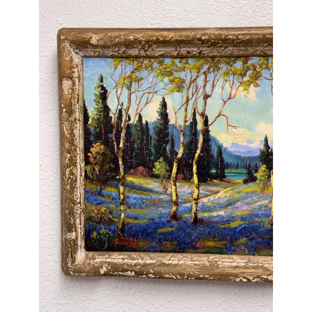 Harry Leonard Lopp Lakeside Landscape Oil Painting, Vintage For Sale In San Francisco - Image 6 of 12