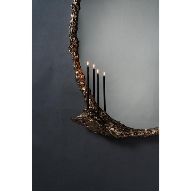 Contemporary People I Mirror in Cast Bronze by William Guillon For Sale - Image 3 of 14