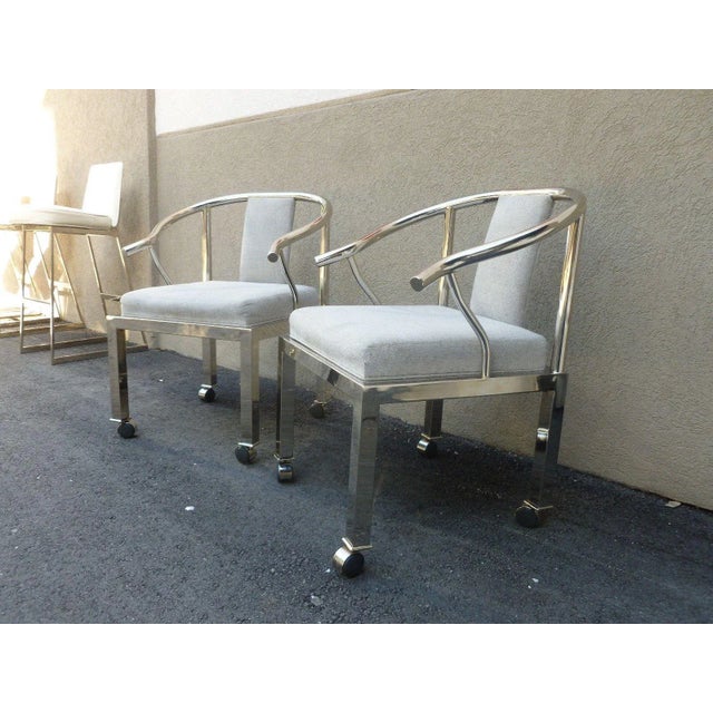 DIA - Design Institute America 1950s Mid-Century Modern Design Institute America Chrome Yoke Chairs - a Pair For Sale - Image 4 of 12