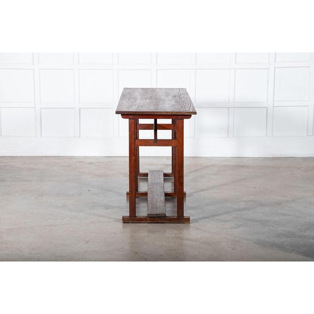 19th Century French Convent Pine Hall Console Table For Sale - Image 4 of 16