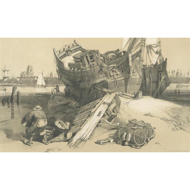 Paper After Stanfield, Rotterdam from the Ferry Stanfield Sketches, Boys, 1833, Print For Sale - Image 7 of 9