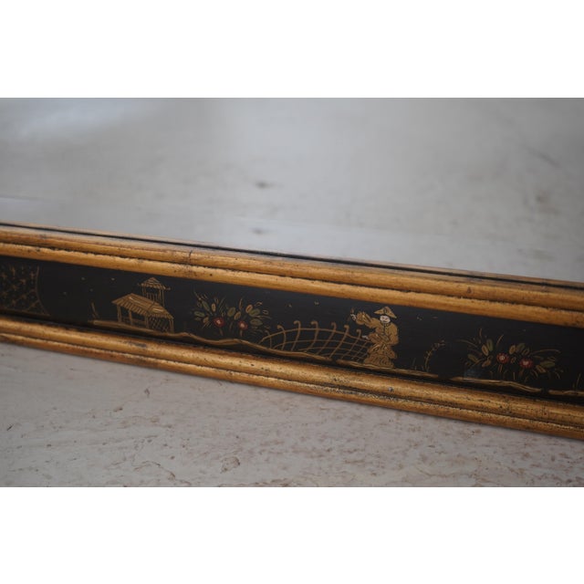 Friedman Brothers Black & Gold Chinoiserie Rectangular Wall Mirror For Sale - Image 9 of 11