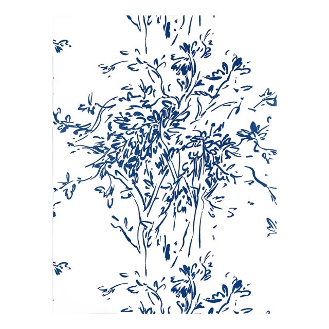 The House of Scalamandré Kurt Wallpaper, Cobalt For Sale
