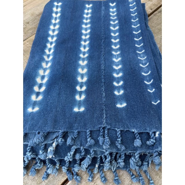 Vintage African Indigo Denim Mudcloth. Hand woven Malian cotton fabric is traditionally hand-dyed by a tribe in West...