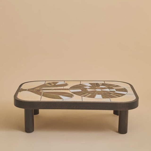 Roger Capron French Ceramic Flower Motif Coffee Table by Roger Capron, 1960s For Sale - Image 4 of 11