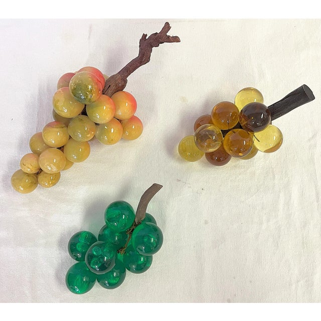 1960's Collection of Mediterranean Style Lucite Grape Clusters Set of