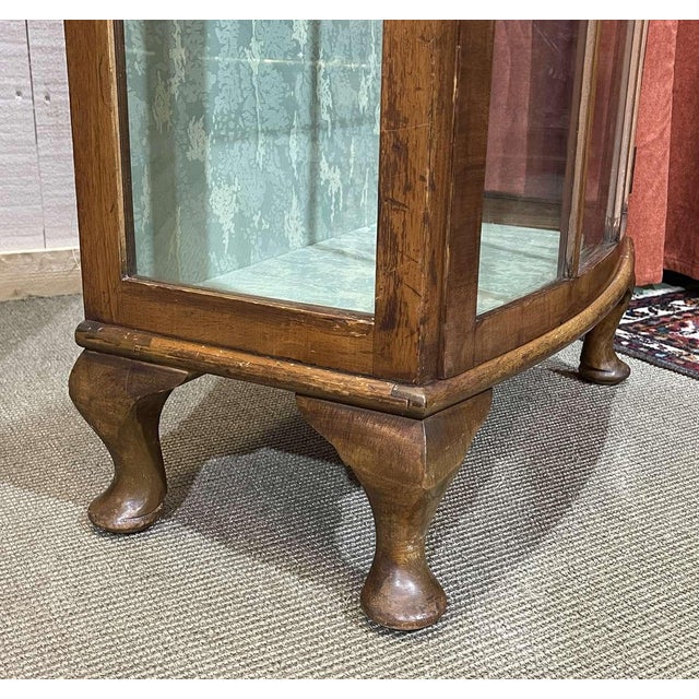English Walnut Display Cabinet, 1950s For Sale - Image 15 of 18
