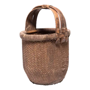 Chinese Bent Handle Fisherman's Basket
