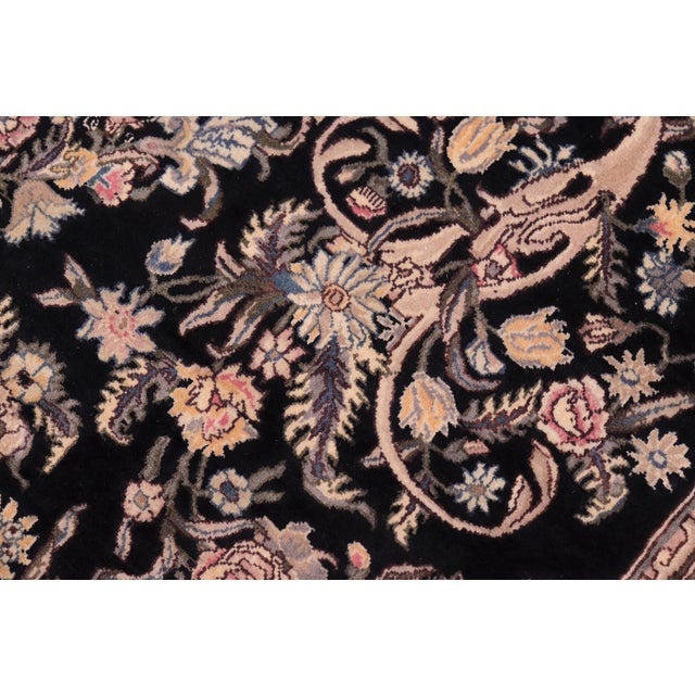 Art Nouveau Pak-Persian Black/Black Wool Rug - 9'2'' X 12'4'' For Sale In New York - Image 6 of 9