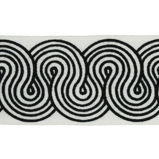 Sample - Schumacher Giraldi Embroidered Trim in Black For Sale