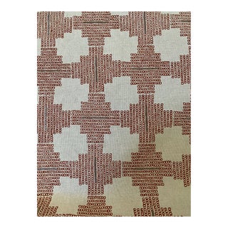 Seemakrish Sutro - Hand Block Golden Gate Red 1603/A Linen Blend Fabric 5 Yards For Sale