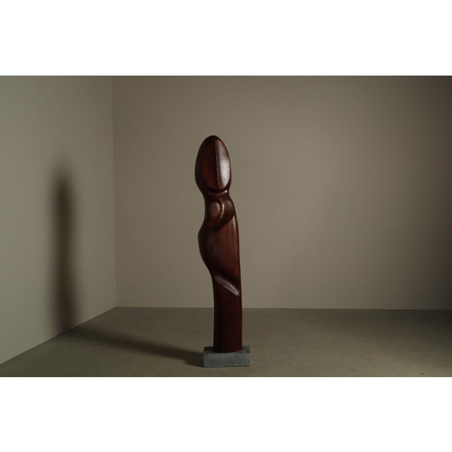 Begga d'Haese, Large Sculpture, 1985, Afzelia Wood For Sale - Image 6 of 16