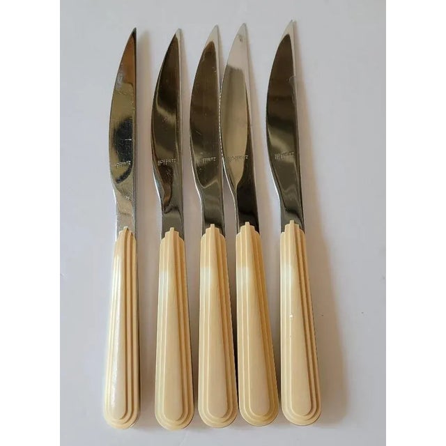 Vintage Art Deco Revival Hoffritz Skyscraper Steak Knives - Set of 5 For Sale In Raleigh - Image 6 of 6