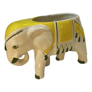 1970s Hollywood Regency Elephant Tassels Planter For Sale