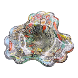 Late 20th Century Murano Hand Blown Millifiori Shallow Bowl