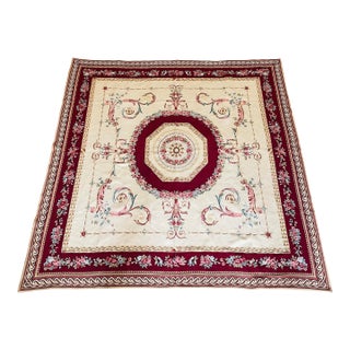 Vintage Mid 20th Century French Aubusson-Style Jacquard Tapestry Rug For Sale