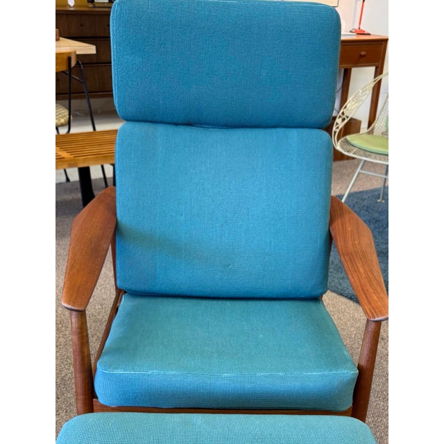 Mid Century Modern Danish Teak Arne Vodder Fd-164 Adjustable Lounge Chair & Ottoman for France & Son. 1960’s For Sale - Image 11 of 12