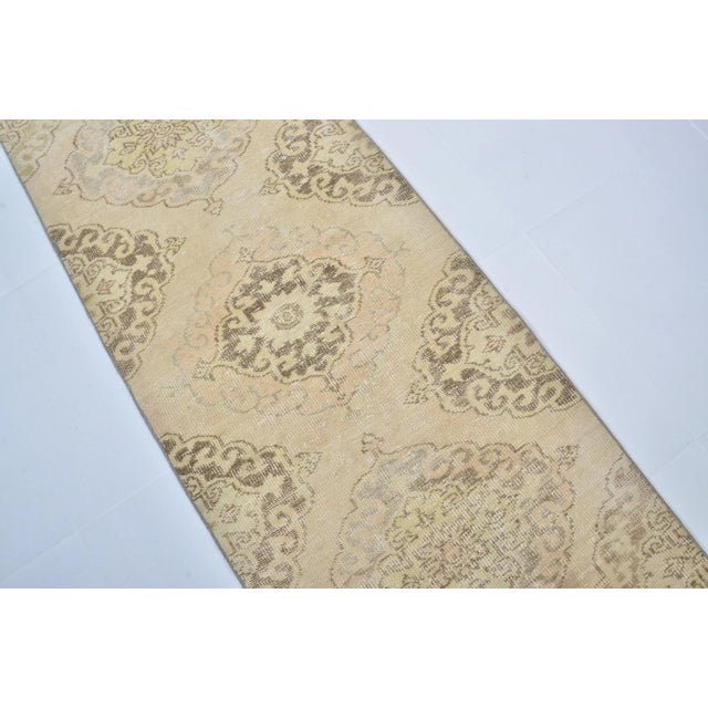 Art Deco 1960s Long Vintage Turkish Runner Rug For Sale - Image 3 of 11