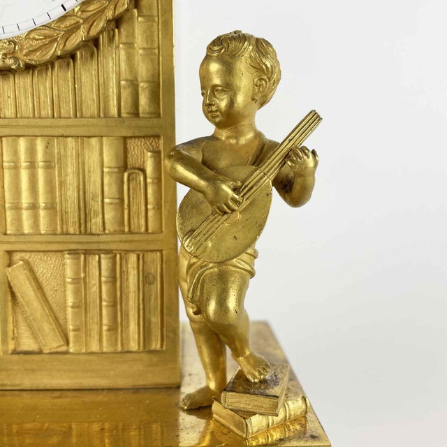 Antique Gilded Bronze Table Clock, 1800s For Sale - Image 5 of 15
