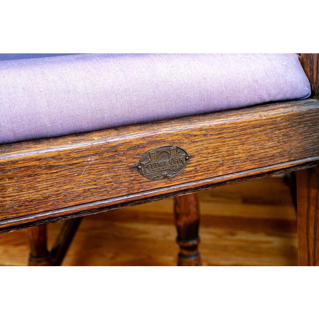 Jamestown Lounge Co. Feudal Oak by Jamestown Lounge Co. Spanish Colonial Revival Carved Oak Desk and Chair Set, Circa 1920s–1930s For Sale - Image 4 of 7