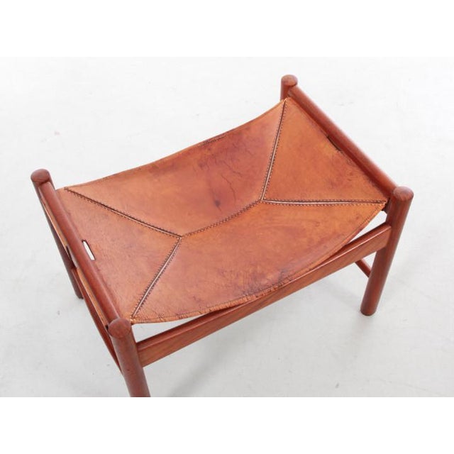 Mid-Century Scandinavian Modern Ottoman attributed to Kurt Olsen, 1960s For Sale - Image 6 of 11