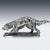Antique 20th Century Continental silver-plated hunting dog. Finely crafted and impressive in scale, this statue portrays a...