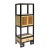 2010s Oriental Black Rim Natural Wood Narrow Storage Display Bookcase Cabinet For Sale - Image 5 of 8