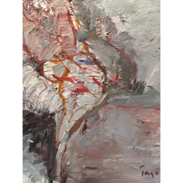 Mid-Century Modern "Enigma" Vintage Oil Painting, Framed For Sale - Image 11 of 12