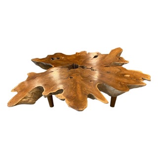 Andrianna Shamaris Teak Wood Organic Root Coffee Table For Sale