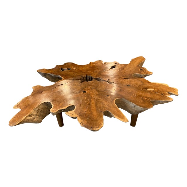 Andrianna Shamaris Teak Wood Organic Root Coffee Table For Sale