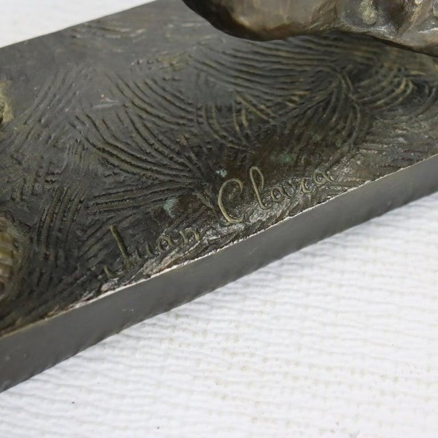 1900 - 1909 Antique Juan Clara 1st Edition Bronze Figure “Toddler With Cat” Signed C1900 For Sale - Image 5 of 10