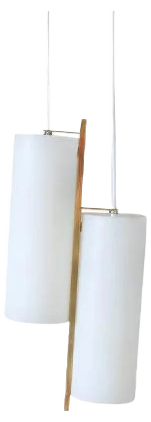 Scandinavian Ceiling Lamp in Brass and Opal Glass, 1950s