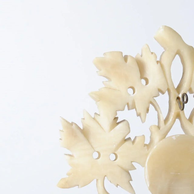 Antique Carved Alabaster Pocket Watch Stand For Sale - Image 3 of 10