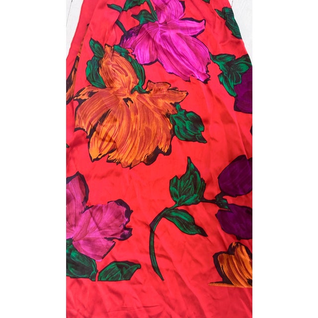 Red Christian Dior Long Red Silk Scarf For Sale - Image 8 of 11