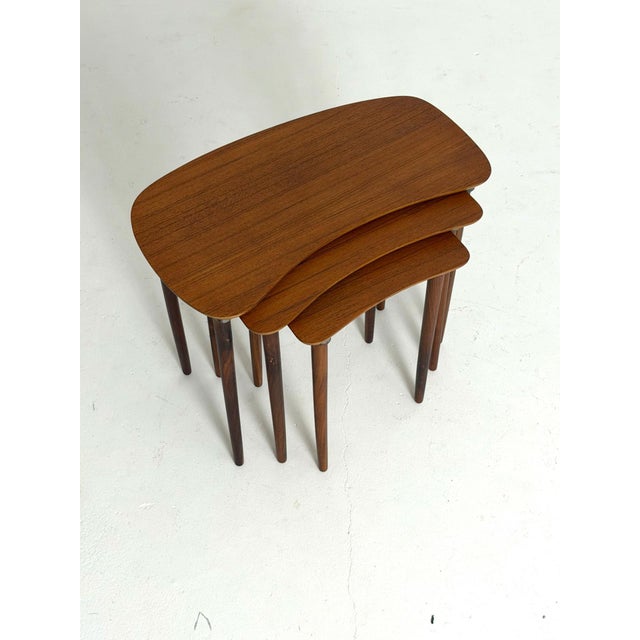 Danish Teak Nesting Tables, 1960s, Set of 3 For Sale - Image 4 of 10