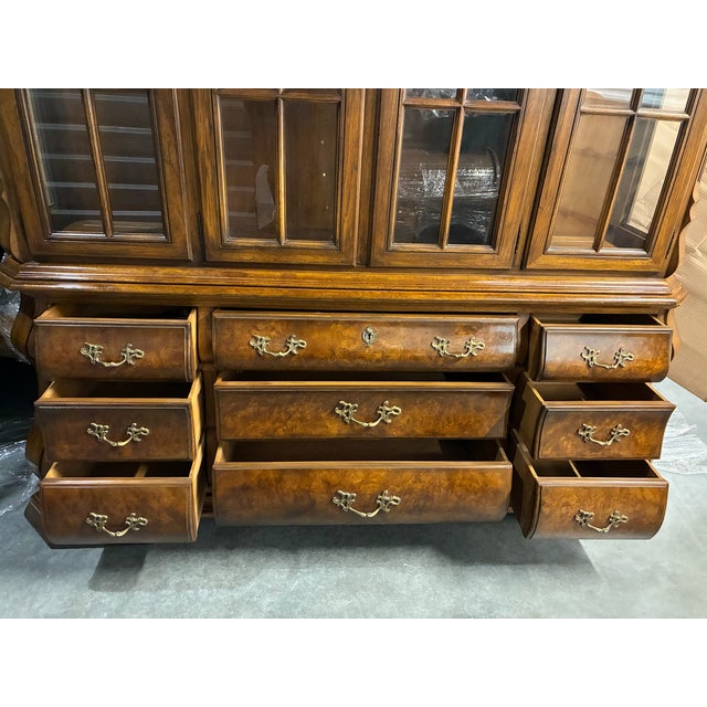 Drexel Heritage Vintage Drexel Heritage Brittany Collection Louis XV Style Provincial China Hutch Display For Sale - Image 4 of 11